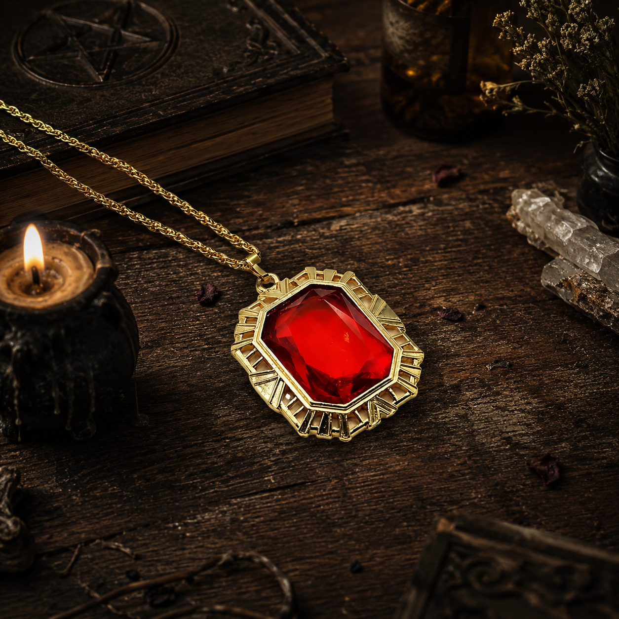 Ruby Amulet • Collana Magica Rétro