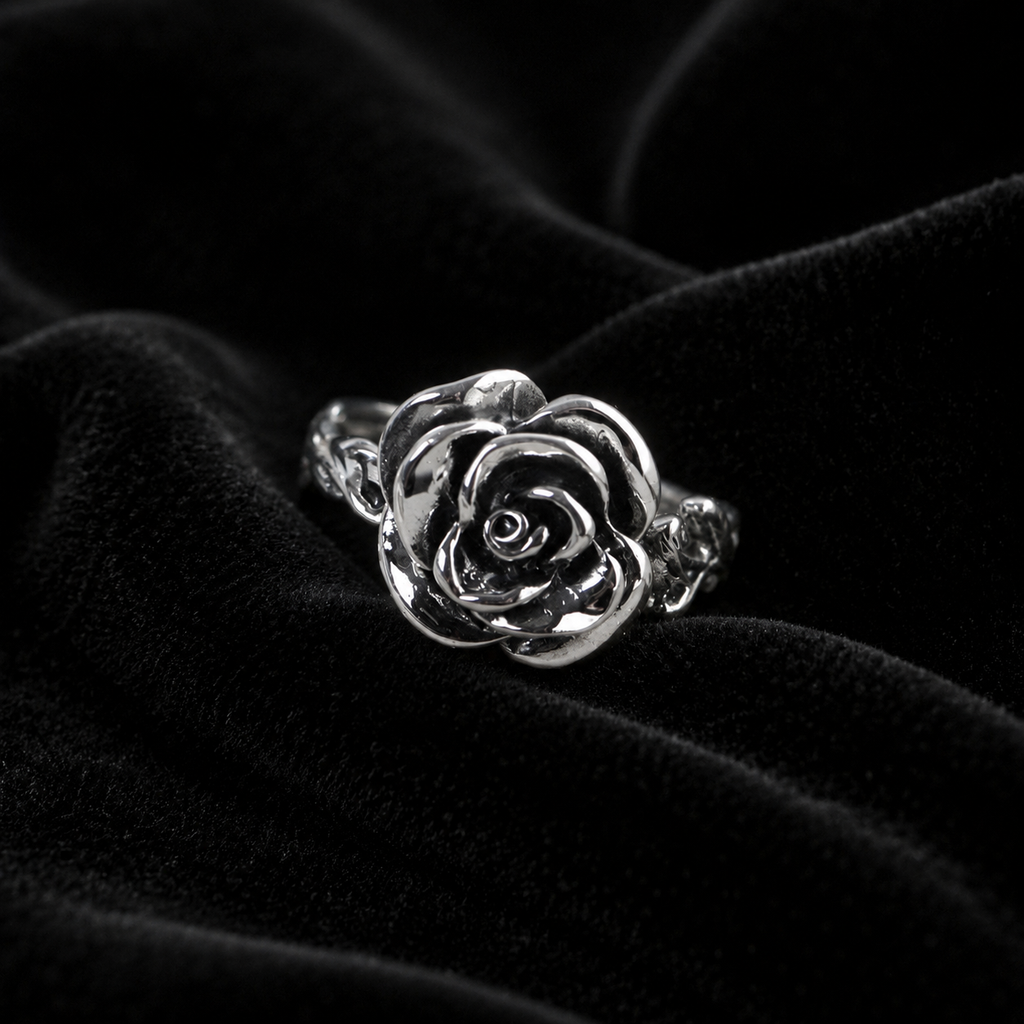 Anello Rosa Spina Noir (Argento s925)