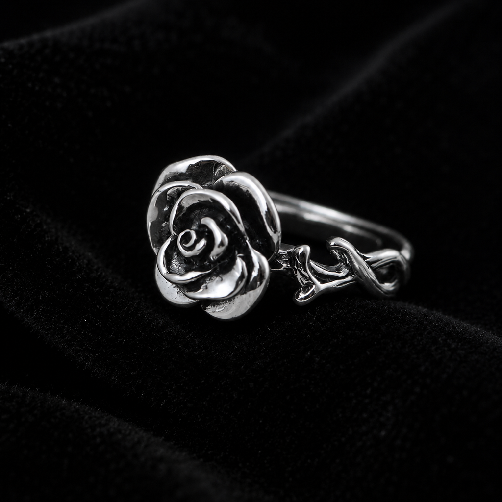 Anello Rosa Spina Noir (Argento s925)