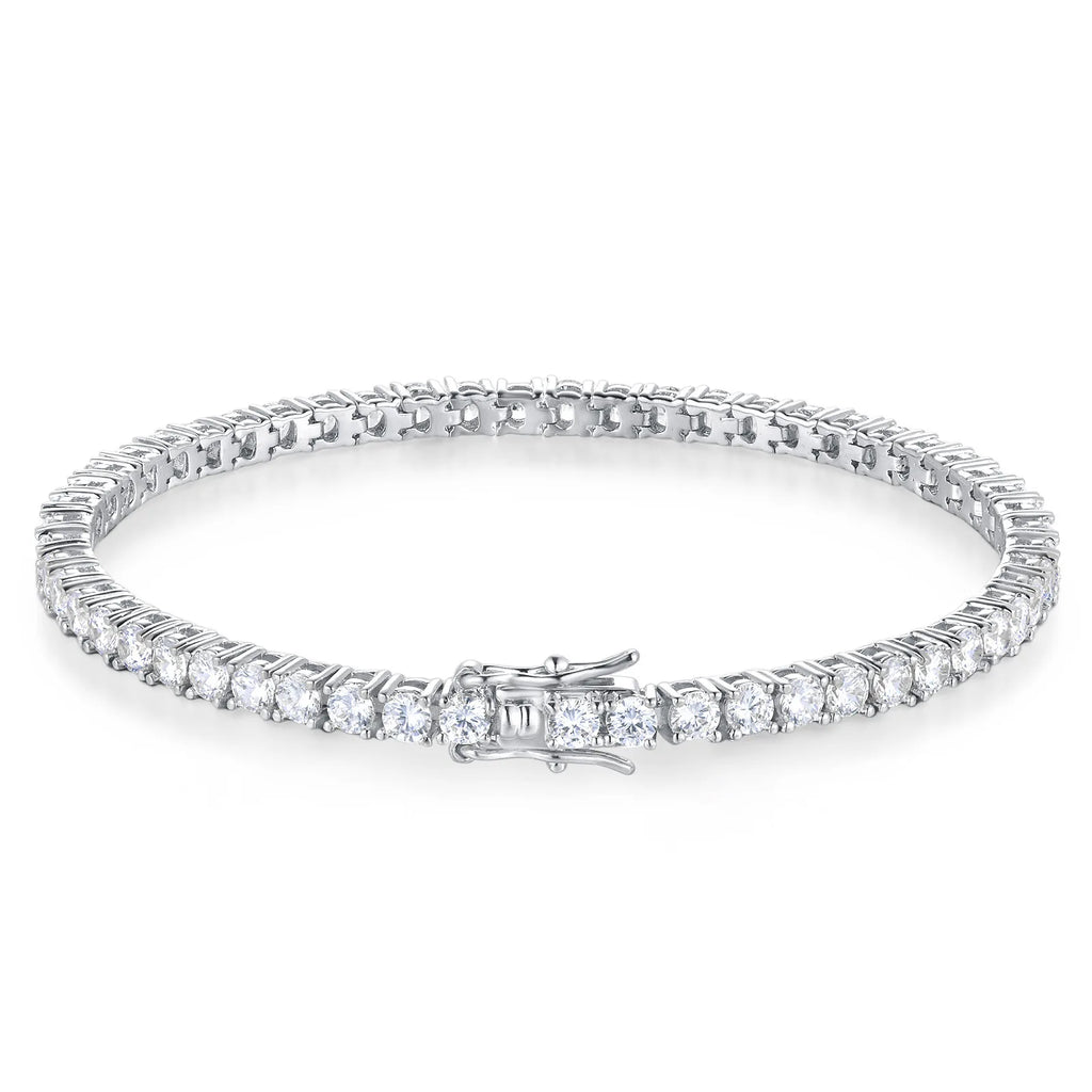 100% S925 Sterling Silver 2-6mm Reale Moissanite Bracciale da tennis per le donne Gioielli da sposa Regalo squisito di Natale