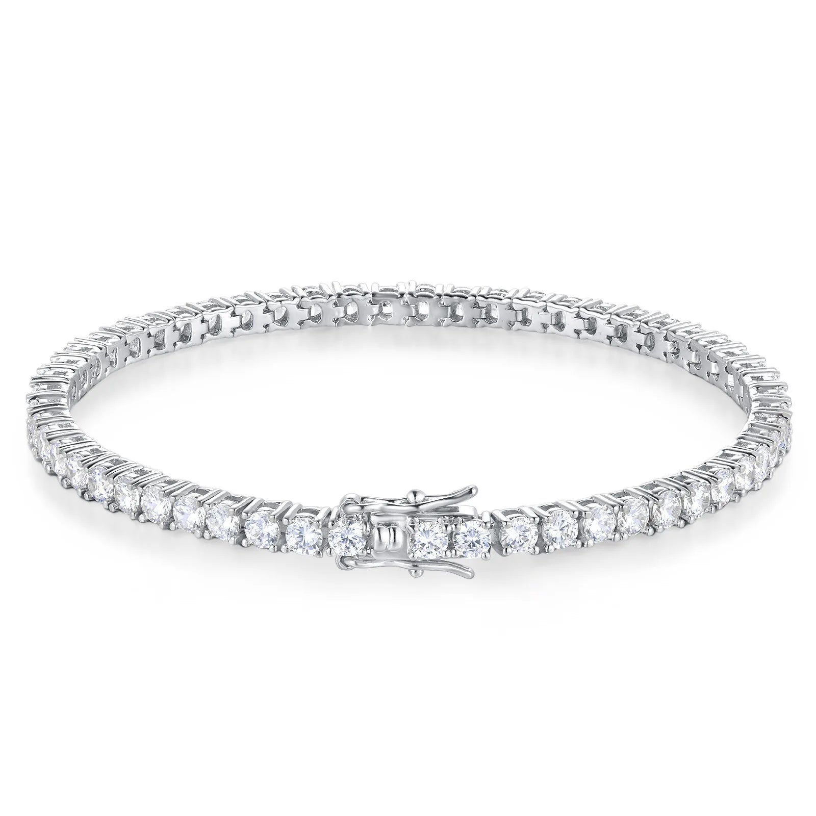 100% S925 Sterling Silver 2-6mm Reale Moissanite Bracciale da tennis per le donne Gioielli da sposa Regalo squisito di Natale