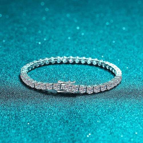 100% S925 Sterling Silver 2-6mm Reale Moissanite Bracciale da tennis per le donne Gioielli da sposa Regalo squisito di Natale