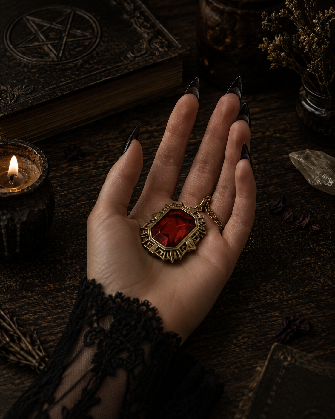 Ruby Amulet • Collana Magica Rétro
