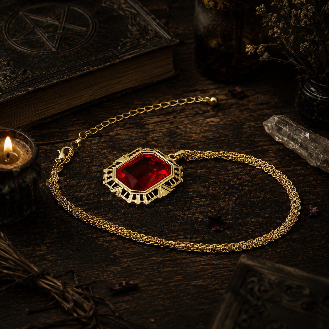Ruby Amulet • Collana Magica Rétro